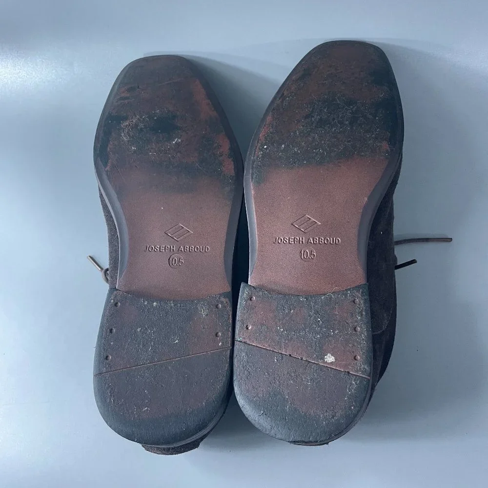 Joseph Abboud Dark Brown Suede Cap-Toe Derby Oxfords